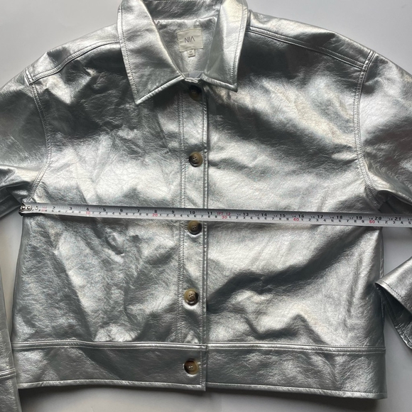 NIA “Venus Jacket” – Metallic Silver Faux Leather Jacket – Size Medium - Picture 11 of 11